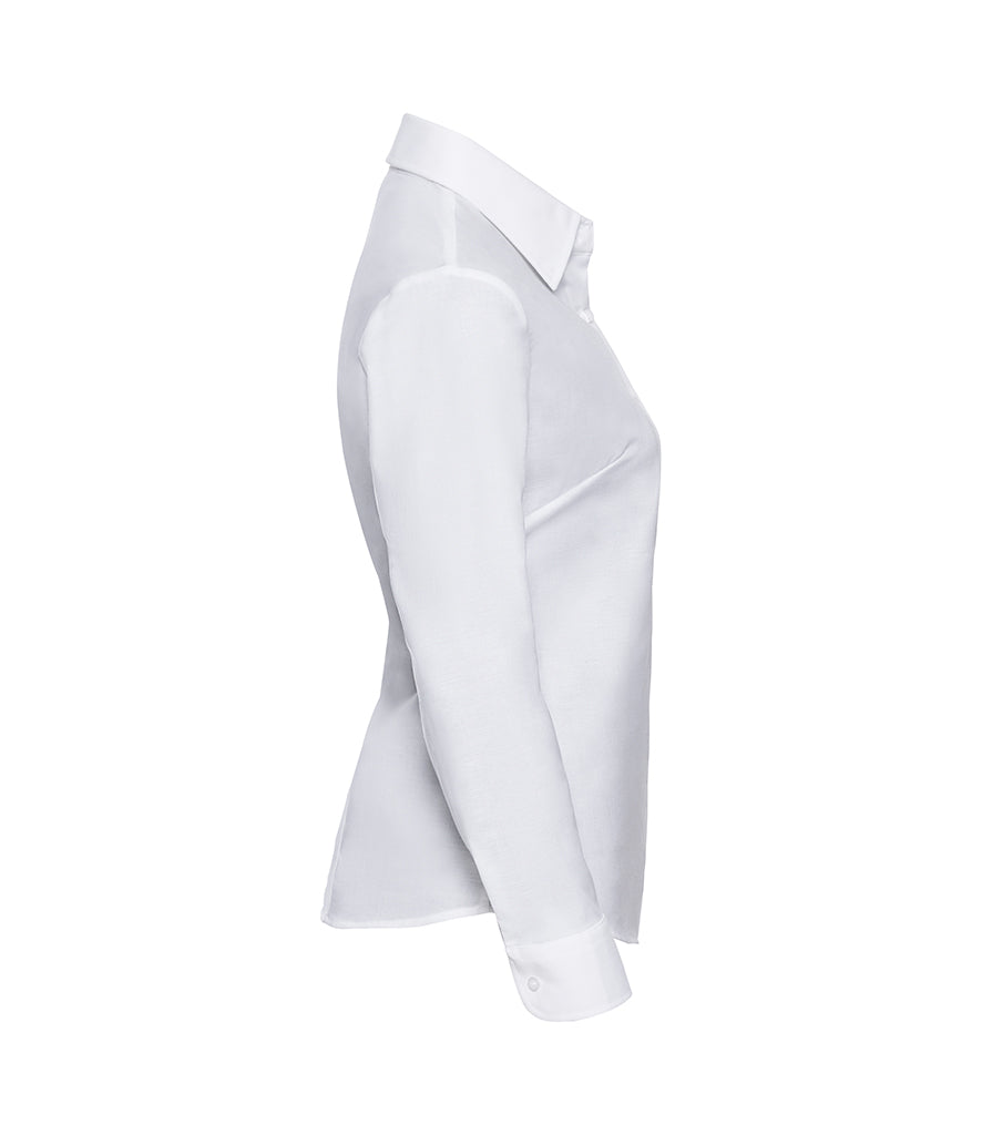 Russell Collection Ladies Long Sleeve Easy Care Oxford Shirt