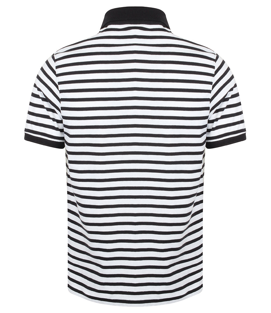 Front Row Striped Jersey Polo Shirt