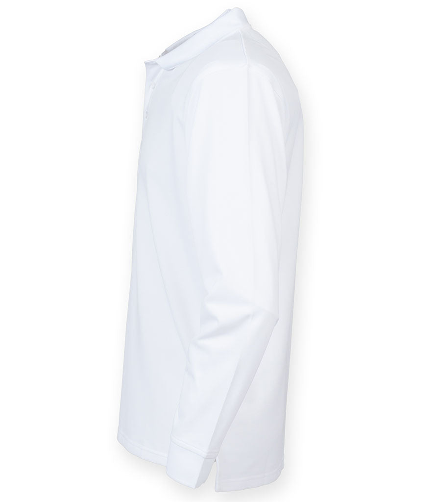 Henbury Unisex Long Sleeve Coolplus® Piqué Polo Shirt