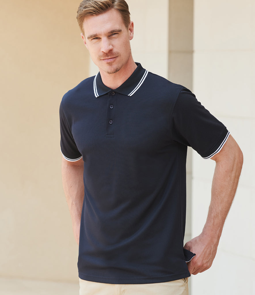 Henbury Coolplus® Tipped Polo Shirt