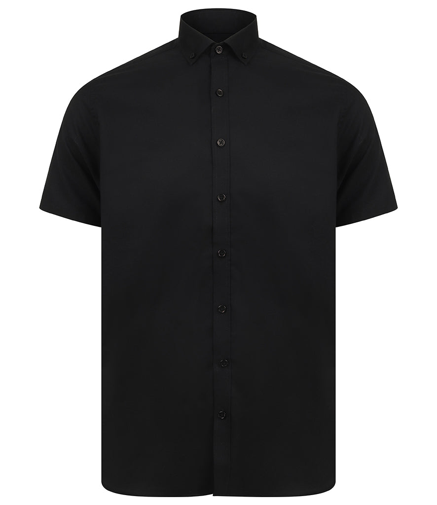 Henbury Modern Short Sleeve Slim Fit Oxford Shirt