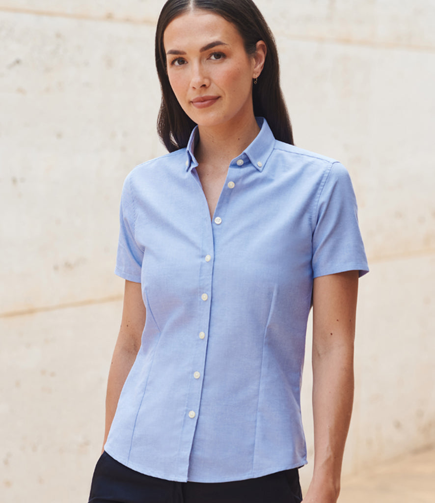 Henbury Ladies Modern Short Sleeve Regular Fit Oxford Shirt