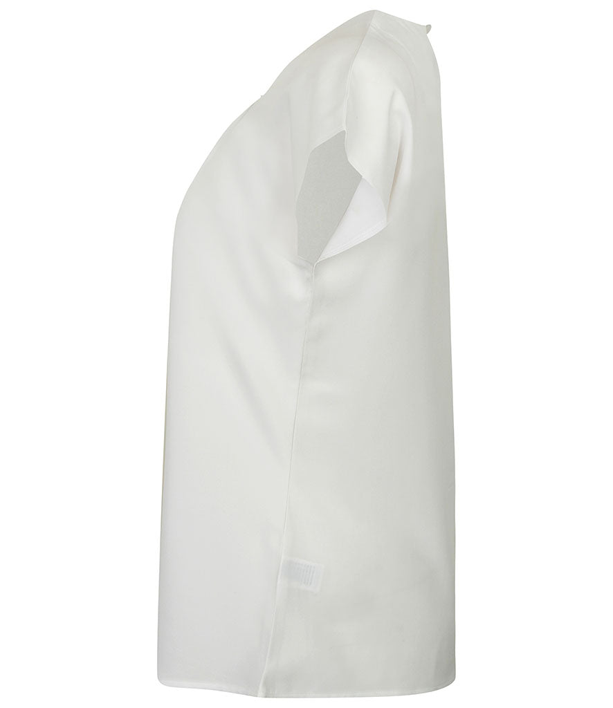 Henbury Ladies Pleat Front Short Sleeve Blouse