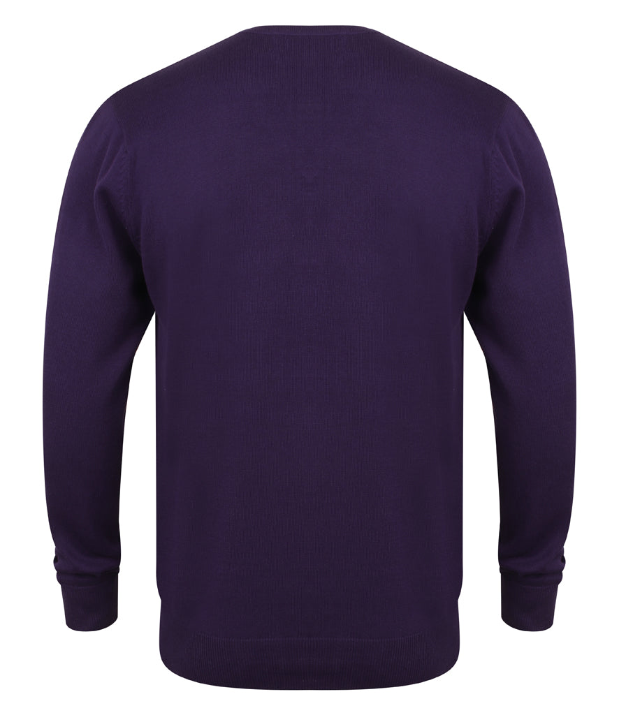 Henbury Lightweight Cotton Acrylic V Neck Sweater