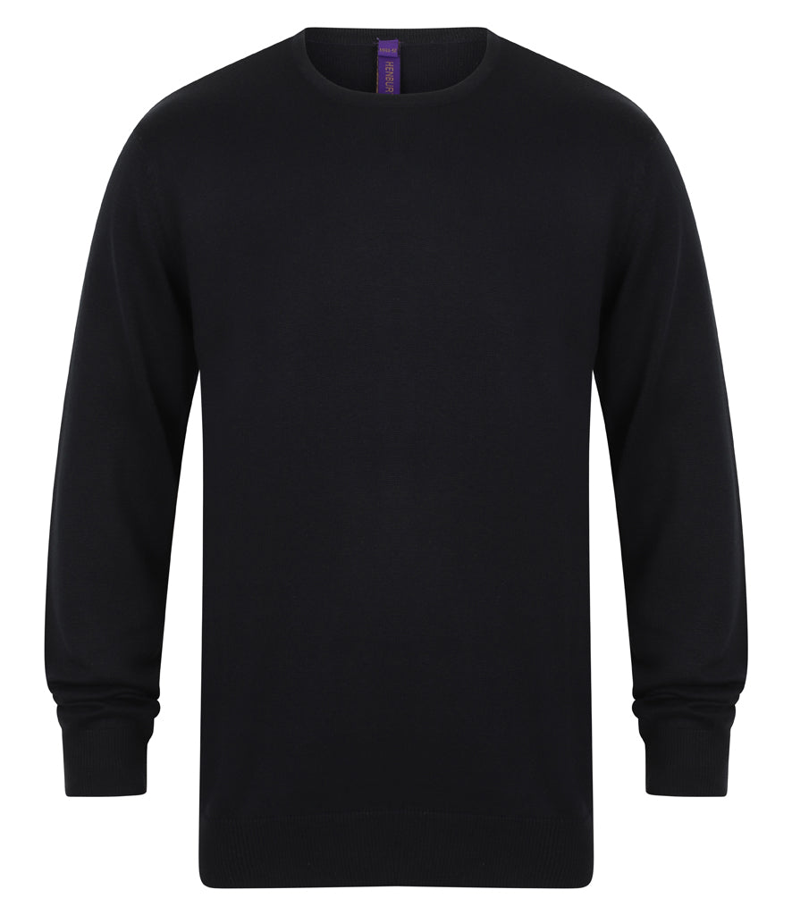 Henbury Lightweight Cotton Acrylic Crew Neck Sweater