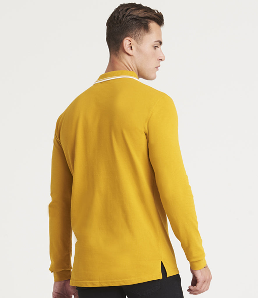 AWDis Long Sleeve Tipped 100 Polo Shirt