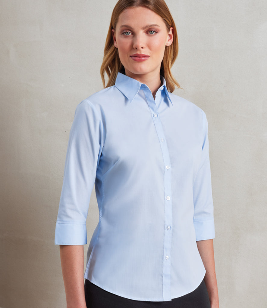Premier Ladies 3/4 Sleeve Poplin Blouse