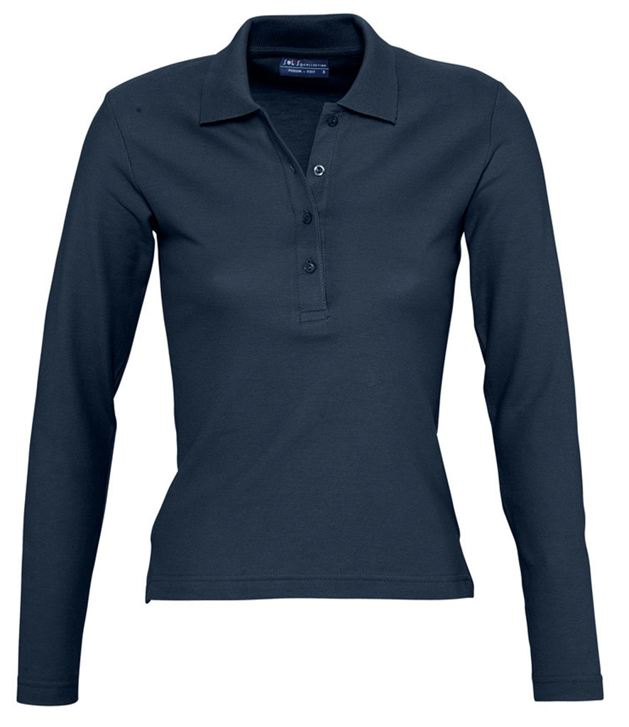 SOL'S Ladies Podium Long Sleeve Cotton PiquÃ© Polo Shirt
