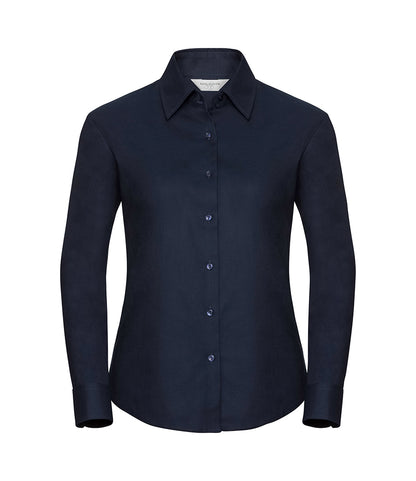 Russell Collection Ladies Long Sleeve Easy Care Oxford Shirt