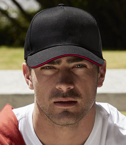 Beechfield EarthAwareÂ® Classic Organic Cotton 5 Panel Sandwich Peak Cap