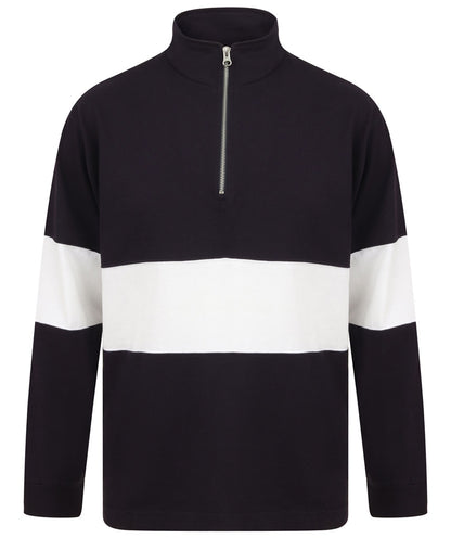 Front Row Panelled 1/4 Zip Neck Top