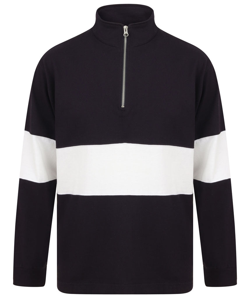 Front Row Panelled 1/4 Zip Neck Top