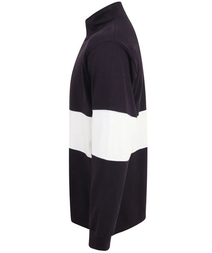 Front Row Panelled 1/4 Zip Neck Top