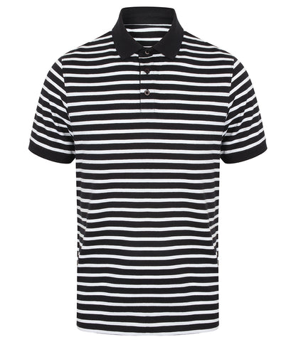 Front Row Striped Jersey Polo Shirt