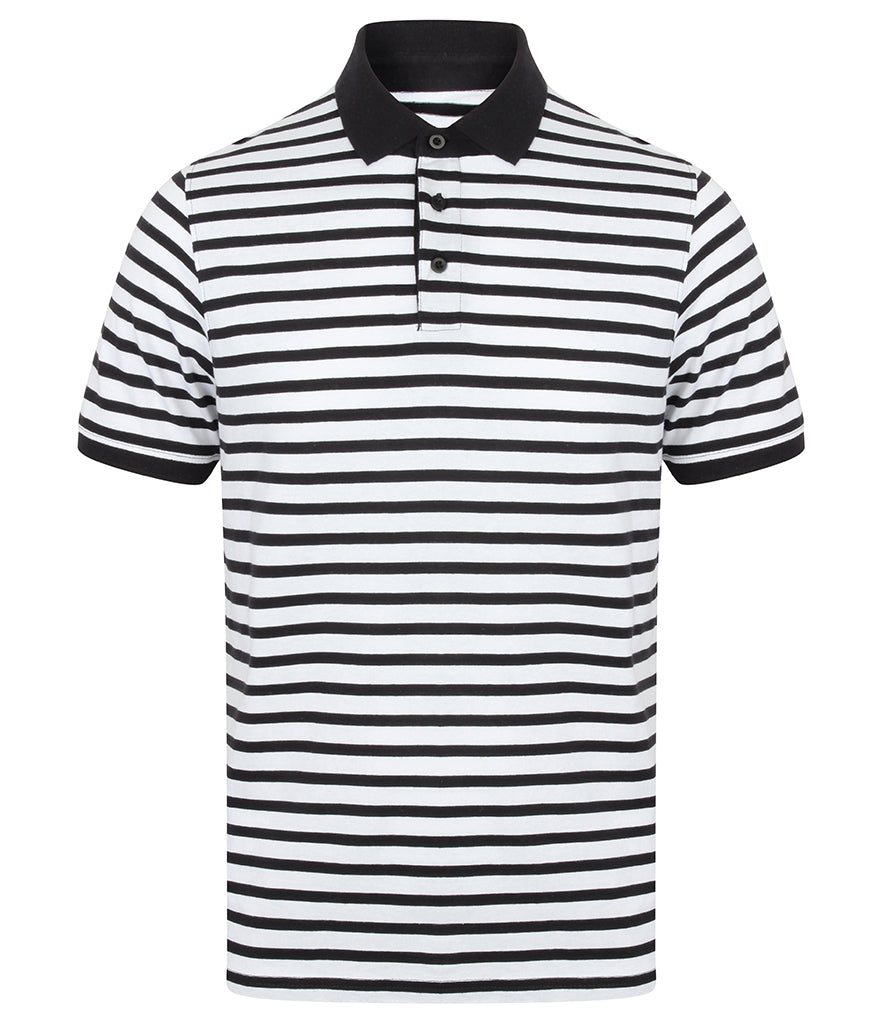 Front Row Striped Jersey Polo Shirt