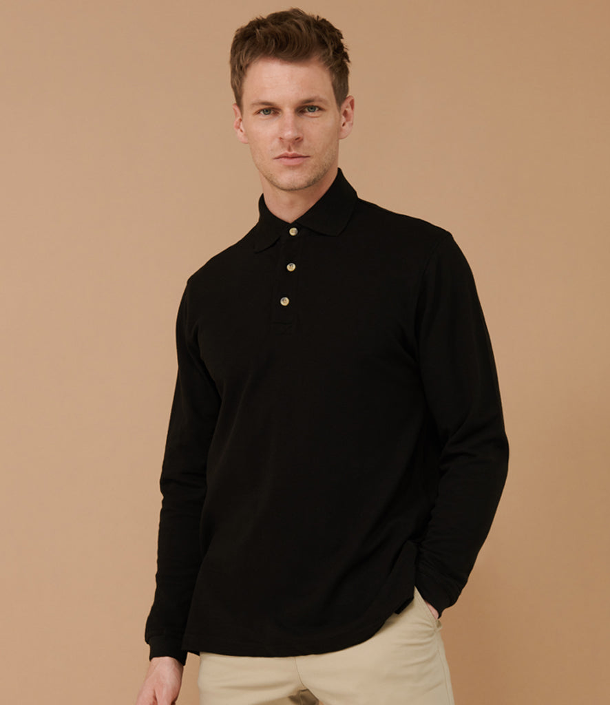 Henbury Long Sleeve Cotton PiquÃ© Polo Shirt