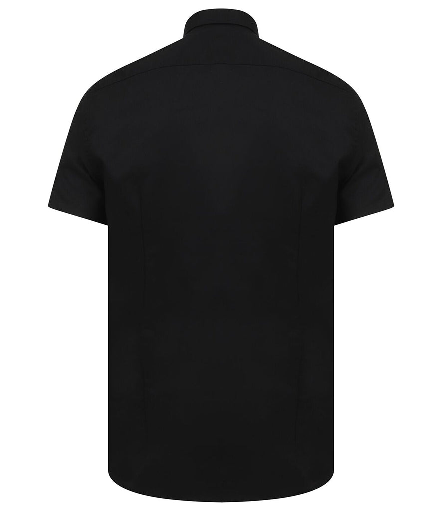 Henbury Modern Short Sleeve Slim Fit Oxford Shirt