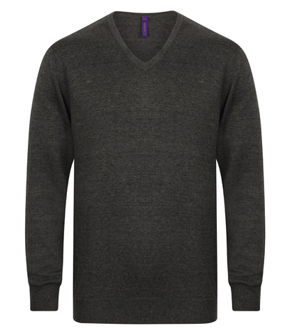 Henbury Lightweight Cotton Acrylic V Neck Sweater