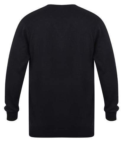 Henbury Lightweight Cotton Acrylic V Neck Sweater