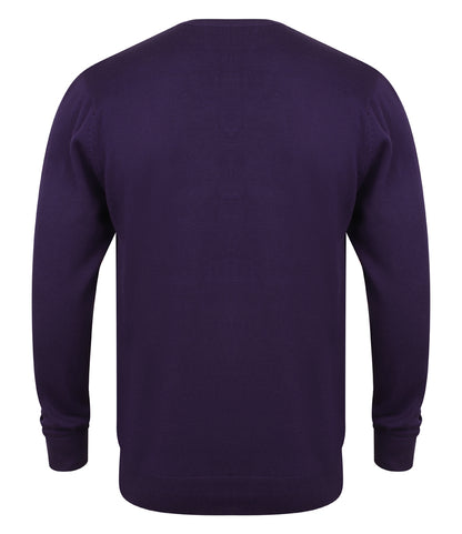 Henbury Lightweight Cotton Acrylic V Neck Sweater