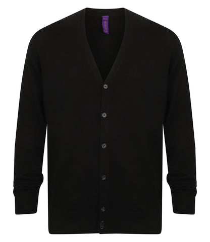 Henbury Lightweight Cotton Acrylic V Neck Cardigan