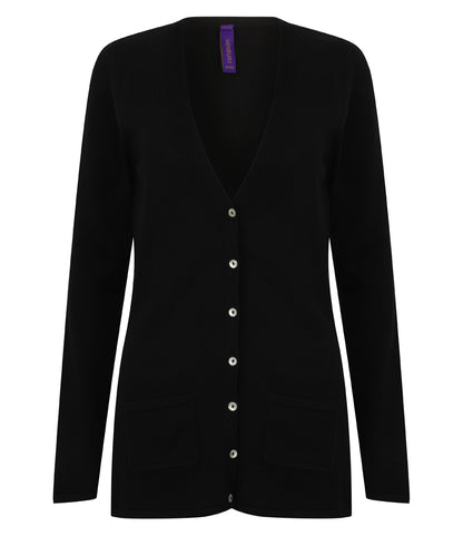 Henbury Ladies Cotton Acrylic V Neck Cardigan