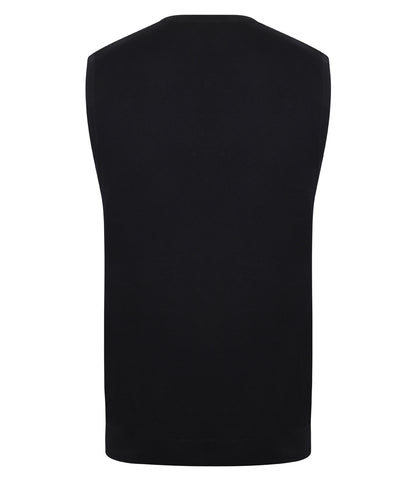 Henbury Lightweight Sleeveless Cotton Acrylic V Neck Sweater