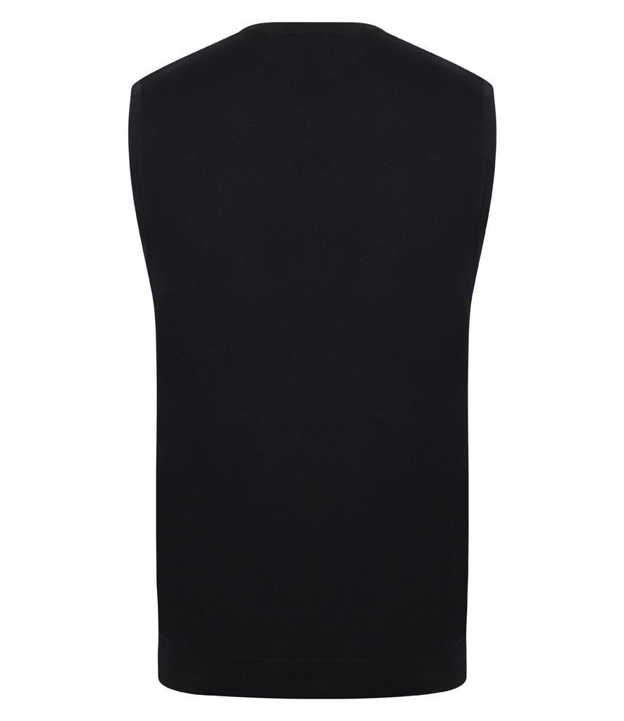 Henbury Lightweight Sleeveless Cotton Acrylic V Neck Sweater