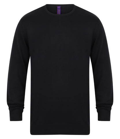 Henbury Lightweight Cotton Acrylic Crew Neck Sweater