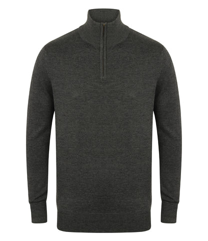 Henbury Zip Neck Sweater