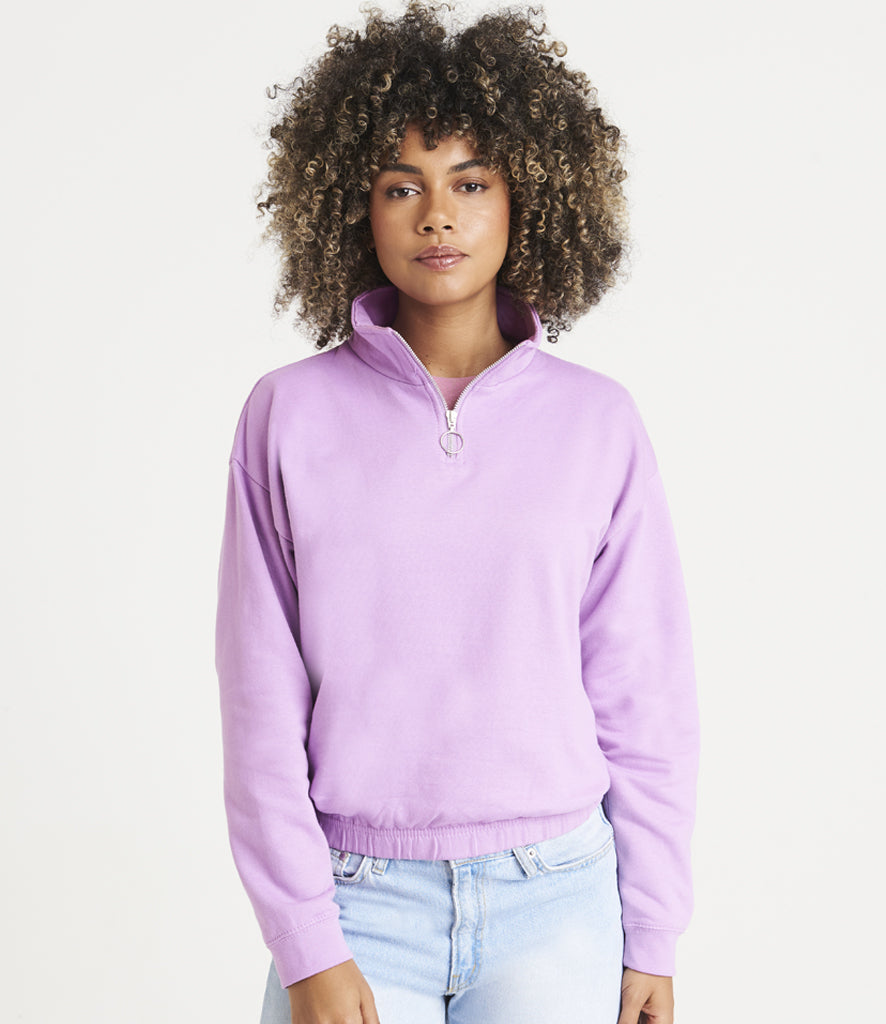 AWDis Ladies Cropped 1/4 Zip Sweatshirt