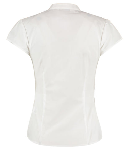 Kustom Kit Ladies Cap Sleeve V Neck Tailored Continental Blouse