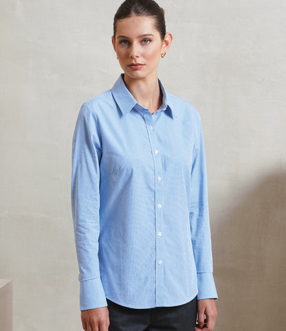 Premier Ladies Gingham Long Sleeve Shirt