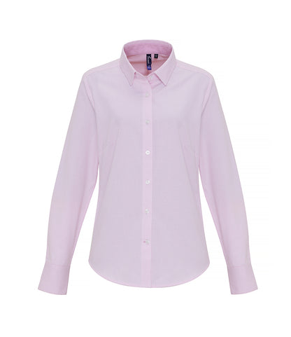 Premier Ladies Long Sleeve Striped Oxford Shirt