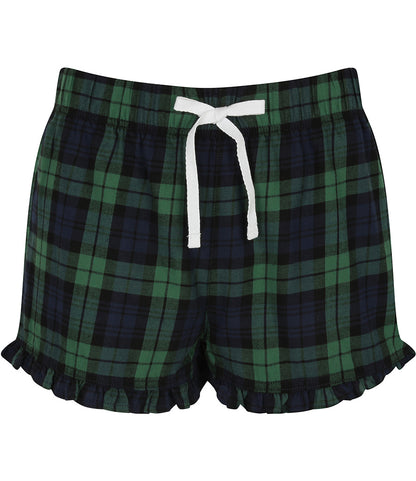 SF Clothing Ladies Tartan Frill Lounge Shorts