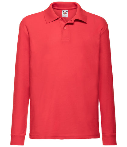 Fruit of the Loom Kids Long Sleeve Poly/Cotton PiquÃ© Polo Shirt