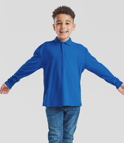 Fruit of the Loom Kids Long Sleeve Poly/Cotton PiquÃ© Polo Shirt