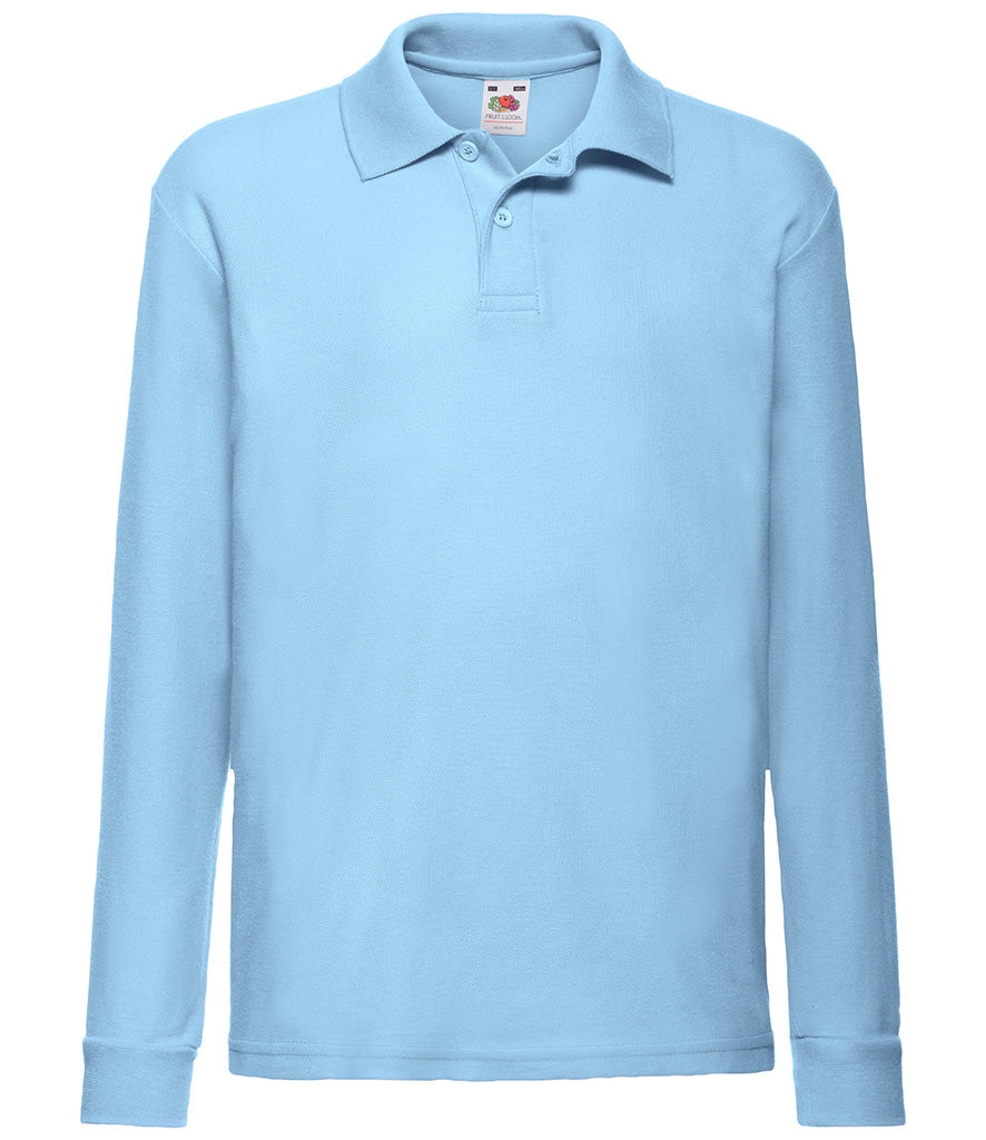 Fruit of the Loom Kids Long Sleeve Poly/Cotton PiquÃ© Polo Shirt